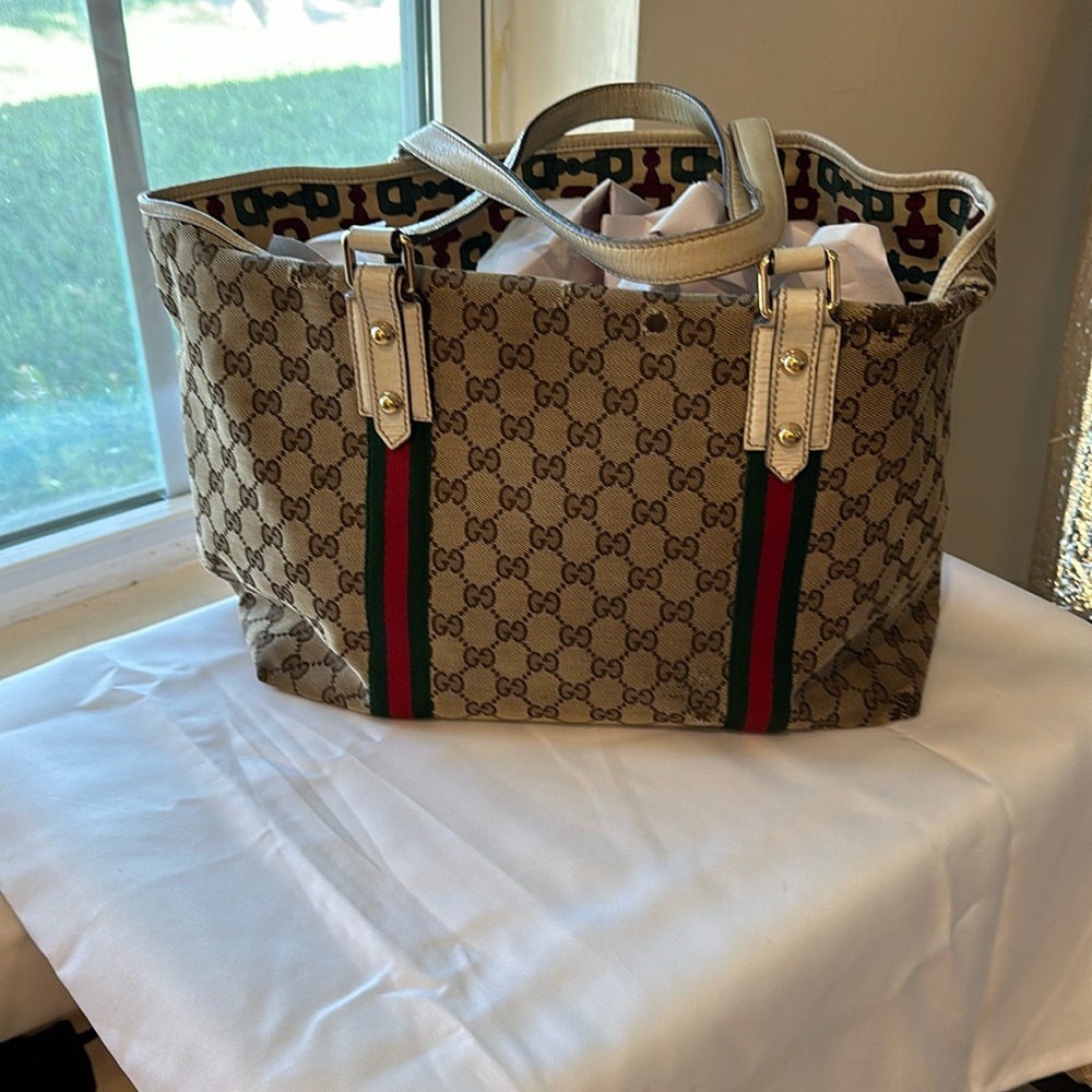 Gucci Monogram Canvas Medium Jolicoeur Tote Bag